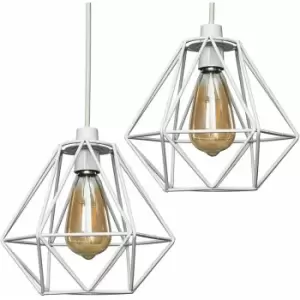 image of Minisun - 2 x - White Ceiling Pendant Light Shades