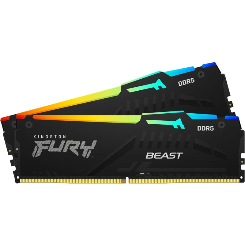 Image of Kingston Kingston FURY Beast 32GB RGB (2x16GB) DDR5, 5600MHz System Memory - Black SDKIN-KF556C36BB