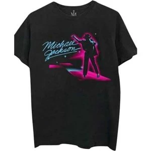 image of Michael Jackson - Neon Mens Large T-Shirt - Black