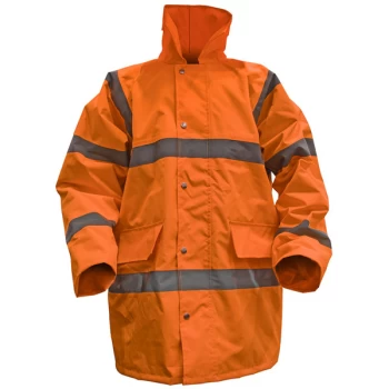 image of Hi-Vis Orange Motorway Jacket with Quilted Lining - Large