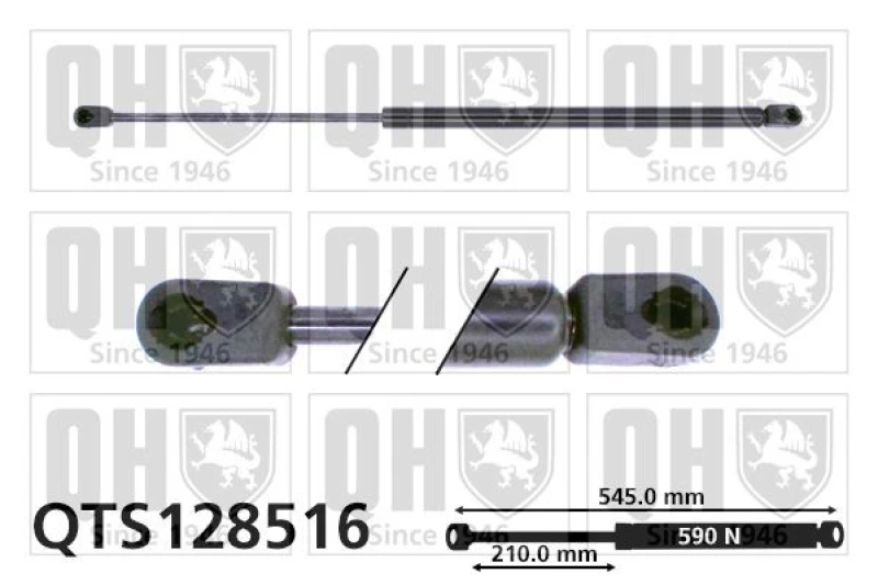Image of QUINTON HAZELL Tailgate strut QUINTON HAZELL QTS128516