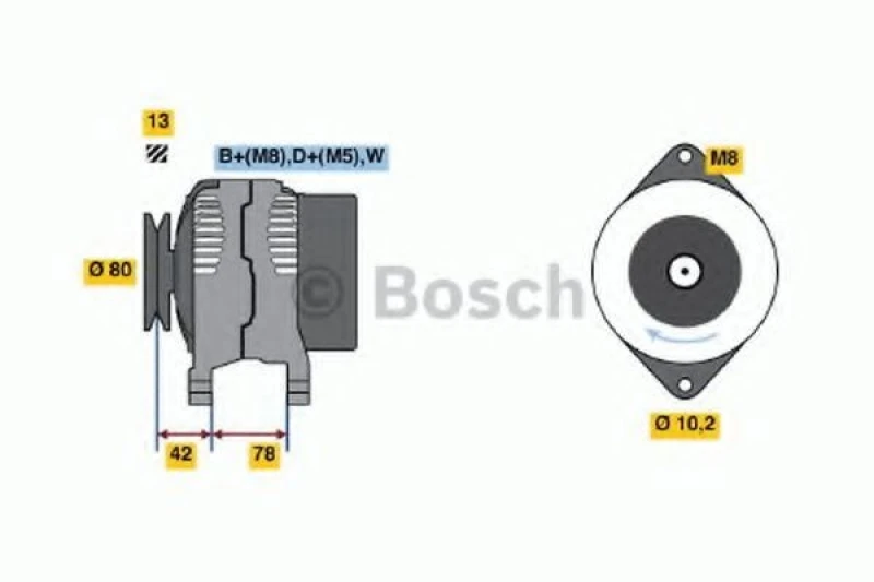 Image of Alternator Bosch 0 986 047 200