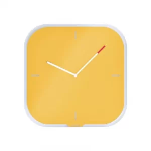 Image of Cosy Silent Glass Wall Clock Warm Yellow