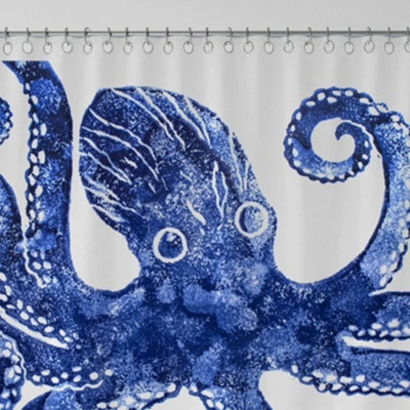 Image of BlissHome Creatures Octopus Design Shower Curtain Multi
