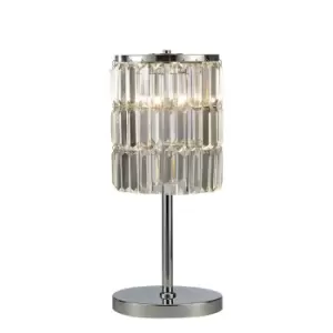 image of Torre Crystal Curtain Table Lamp 3 Light Polished Chrome