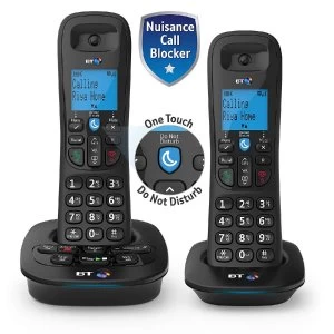 image of BT 3950 Twin Home Phone with Nuisance Call Blocking and Answer Machine - Black