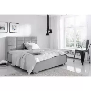 Image of Bulia Upholstered Beds - Plush Velvet, King Size Frame, Silver - Silver