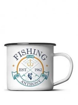 image of Personalised Fishing Club Enamel Mug, One Colour, Women