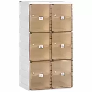 image of HOMCOM Plastic Portable Shoe Storage Cabinet White And Brown