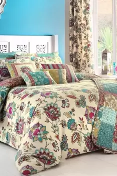 image of 'Marinelli' Hand Painted Floral Print Duvet Cover Set