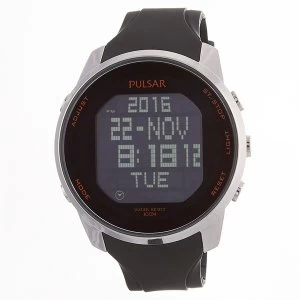 image of Pulsar PQ2049X1 Mens Digital Watch Black With Alarm 100M