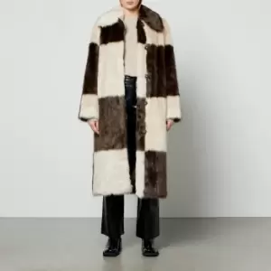 image of Stand Studio Nino Checked Faux Fur Coat - FR 36/UK 8