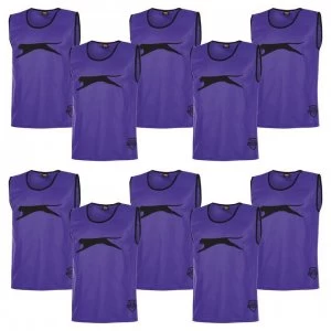 image of Slazenger 10 Pack Mesh Hi Viz Training Bibs Youths - Purple