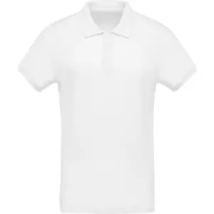 image of Kariban Mens Organic Pique Polo Shirt (M) (White)