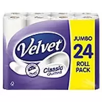 Velvet Classic Toilet Roll 3 Ply 7471124 24 Rolls of 150 Sheets