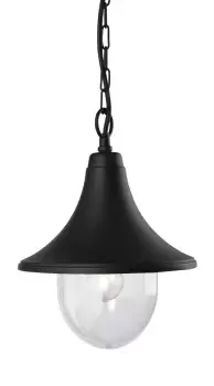 image of Station 1 Light Outdoor Lantern - Pendant Black Die Cast Aluminium IP44, E27