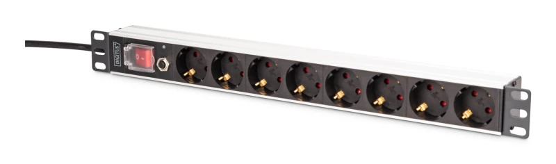 Image of Digitus DN-95436 power distribution unit (PDU) 8 AC outlet(s) 1U Black