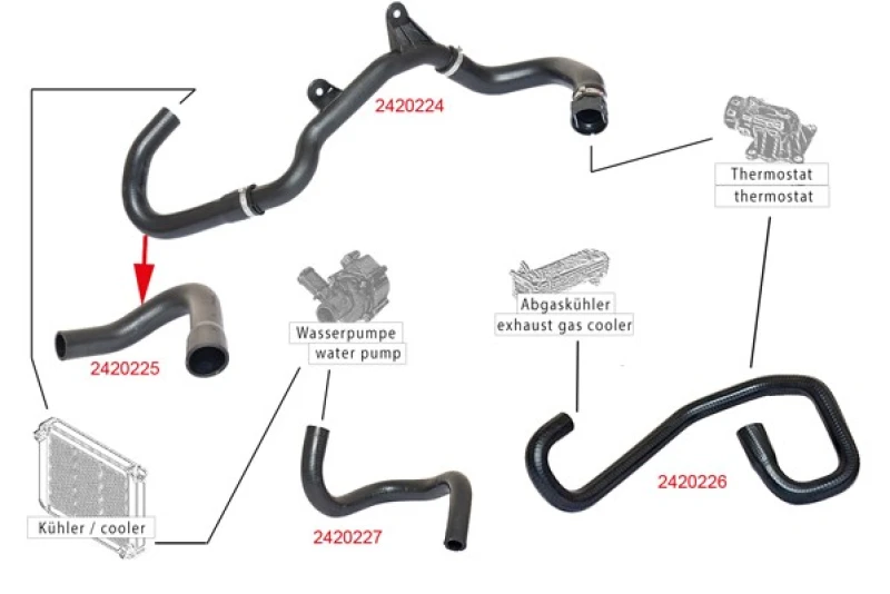 Image of Radiator hose METZGER 2420224