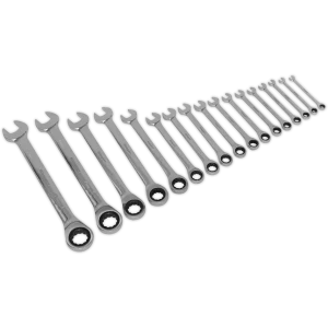 image of Siegen S01156 17 Piece Combination Ratchet Spanner Set Metric