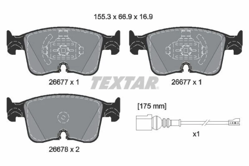 Image of Brake pad set TEXTAR 2667702