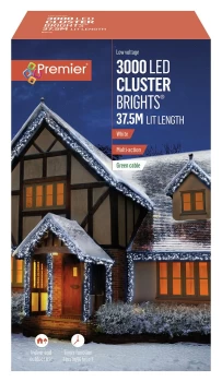 Image of Premier 3000 White Multi-function Christmas LED Lights - 10m