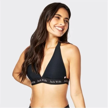 image of Jack Wills Popler Halter Neck Bikini Top - Black