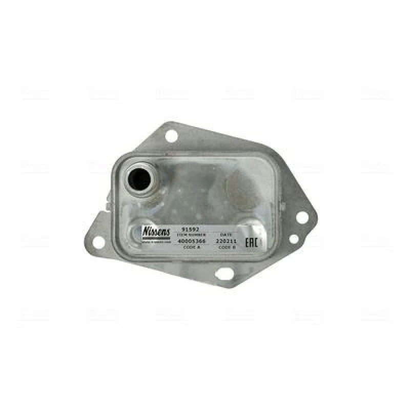 Image of NISSENS 91592 Oil Cooler ** FIRST FIT ** with gaskets/seals, without filter Aluminium Oil Cooler,engine oil (469)