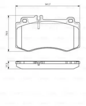 Image of Bosch 0986494405 BP1329 Brake Pad Set Disc Brake Front Axle