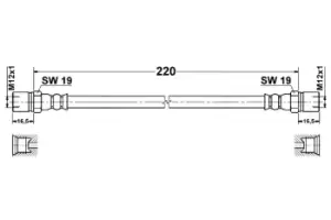 Image of ATE Brake Hose 24.5201-0220.3 Brake Line,Brake Pipe MERCEDES-BENZ,MB-TRAC,UNIMOG