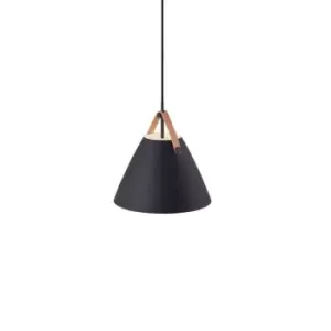 Image of Strap 27cm Dome Pendant Ceiling Light Black, E27