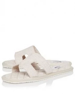 image of Dune London Willowe Slippers - Cream, Size 36, Women