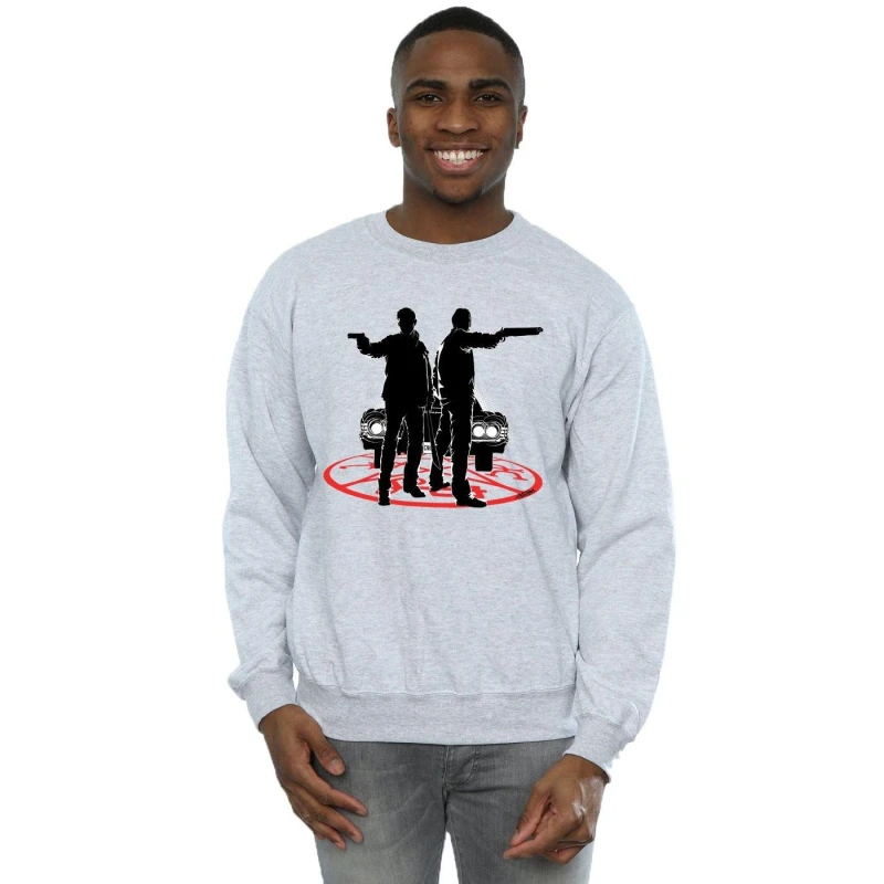 Image of Supernatural Supernatural Men Sam And Dean Silhouette Sweatshirt in Grey Size: Small Grey S Male 5057245668736
