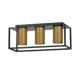 Image of Emibig Tiper Black/Gold Surface Mounted Downlight 3x GU10