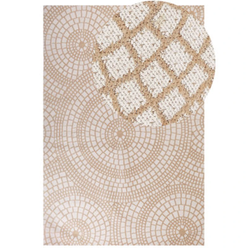 Image of Beliani Rug Ariba White Beige 200 X 300 Cm Jute
