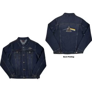 Image of Pink Floyd - Dark Side of the Moon Oval Unisex XX-Large Denim Jacket - Blue