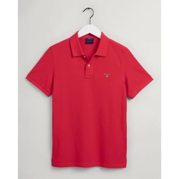 image of Gant Original Pique Short Sleeve Polo Shirt - Bright Red 620