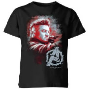Image of Avengers Endgame Hawkeye Brushed Kids T-Shirt - Black - 11-12 Years