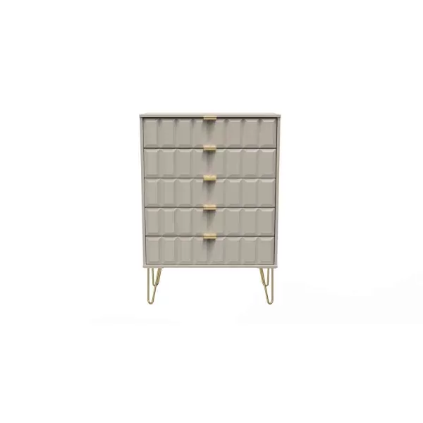 image of Ready Assembled Cuba 5 Drawer Chest - Kashmir Matt