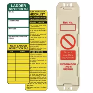 Image of Ladder Tag Kit - Single (1 Asset Tag Holder, 2 Inserts & 1 Pen)
