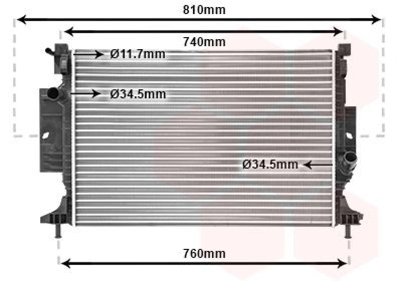 Image of VAN WEZEL Engine radiator VAN WEZEL 18002643