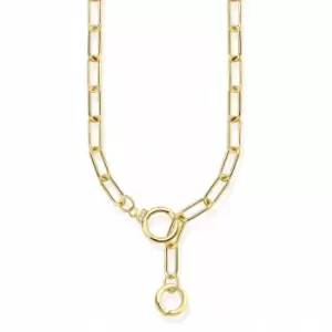 image of THOMAS SABO Gold Plated Zirconia Two Ring Link Necklace