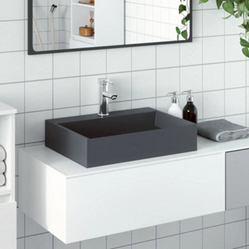 Image of VIDAXL Wash Basin 50x38x11cm Mineral Cast/Marble Cast Anthracite vidaXL 8721012384033