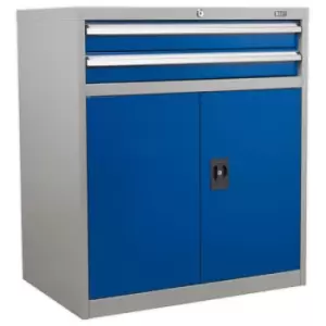 image of Sealey API8810 Industrial Cabinet 2 Drawer & 1 Shelf Double Locker