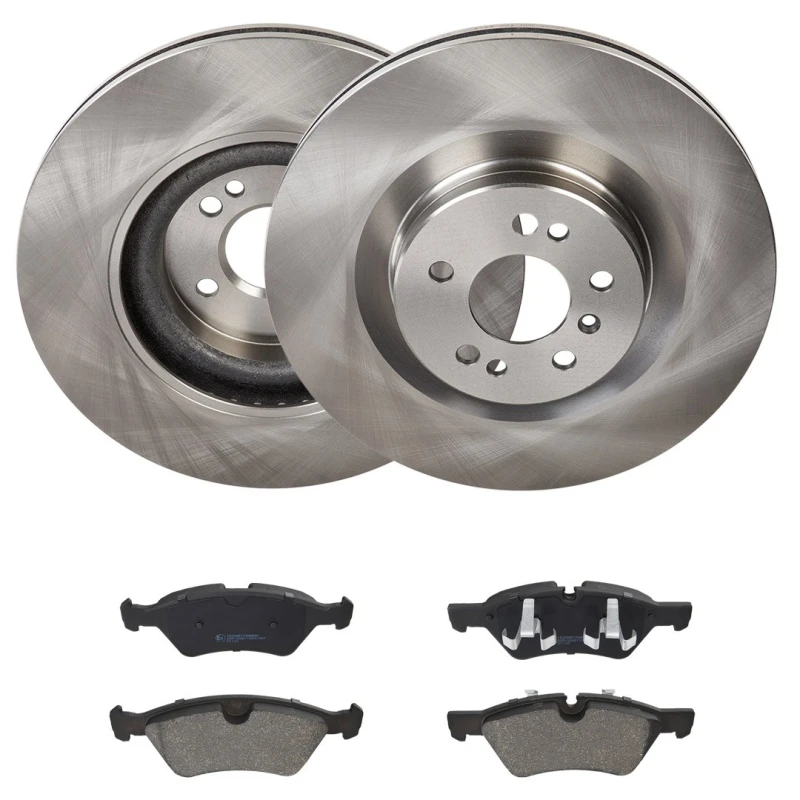 Image of RIDEX 3405B2506 Brake disc and pads set Front Axle, Brake Disc Type: Vented, prepared for wear warning indicator Brake Set,disc brakes (3405)