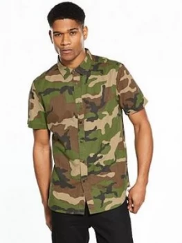 Image of The North Face Short Sleeve Pursuit Shirt Camo Size L Men