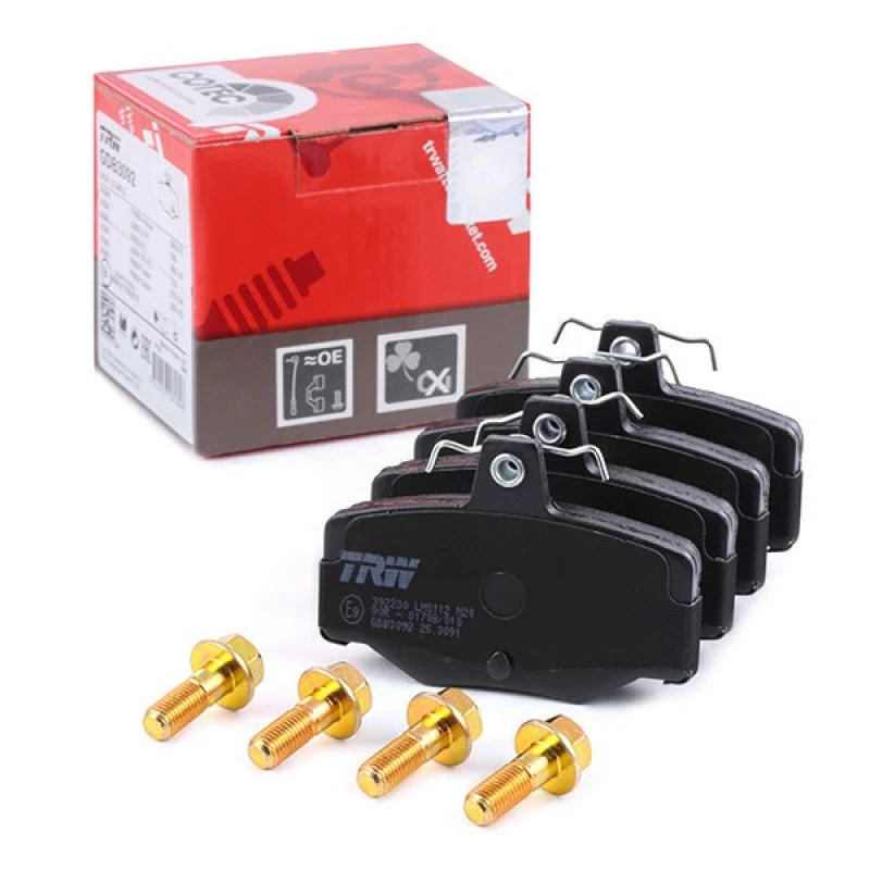 Image of TRW GDB3092 Brake pad set not prepared for wear warning indicator, with brake caliper screws Brake Pad Set,disc brake (402)