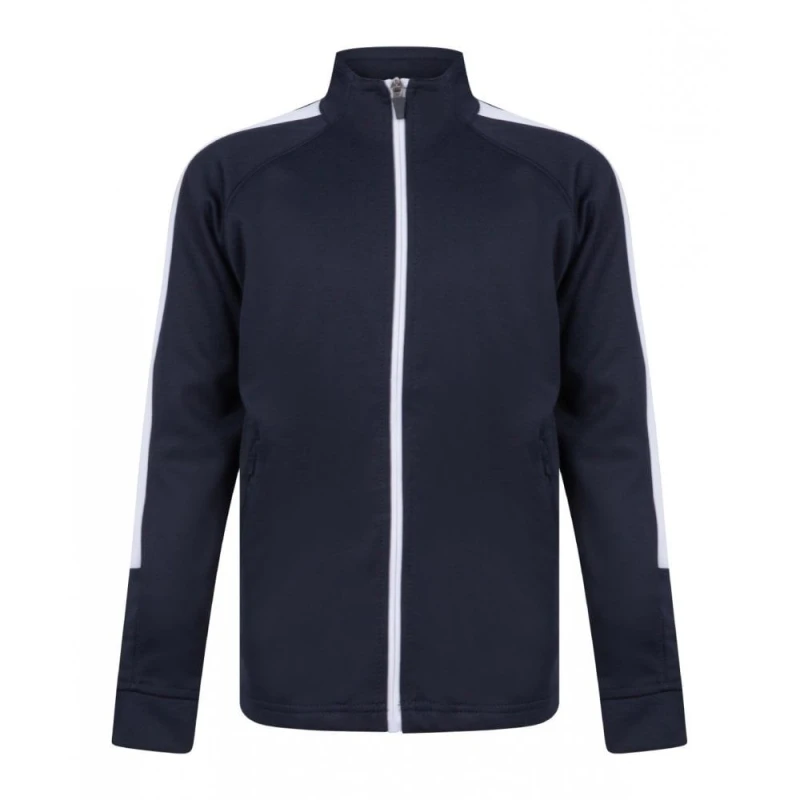 Image of Finden & Hales RW7832 boys's Children's Tracksuit jacket in White