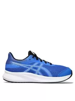 Image of Asics Kids Patriot 13 Running Trainers - Blue/WHITE, Blue/White, Size 3 Older