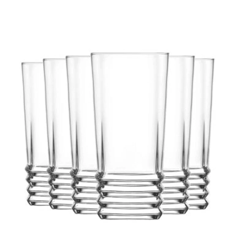Image of LAV Elegan Highball Glasses - 370ml - Clear - Pack of 6 Clear unisex