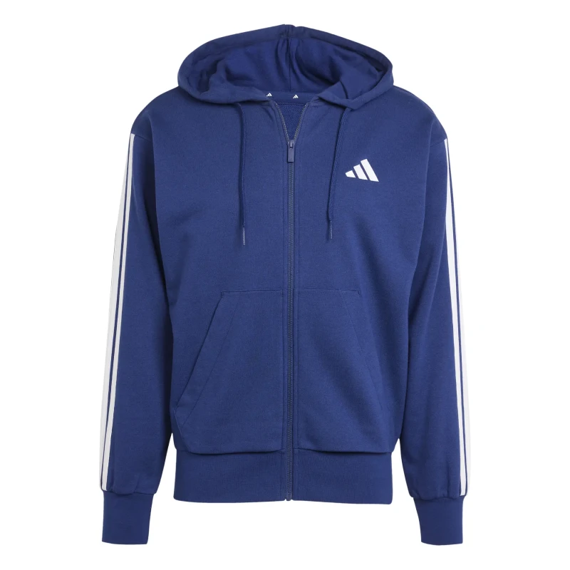 Image of Adidas Zip-up hoodie adidas Essential 3-Stripes Bleu Male S
